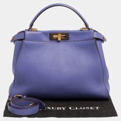 Fendi Purple Leather Medium Peekaboo Top Handle Bag