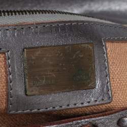 Pre Owned Fendi Silver Zucca Leather Medium Whipstitched Baguette Bag