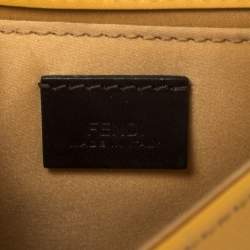 Pre Owned Fendi Mustard Yellow Leather Chain Clutch