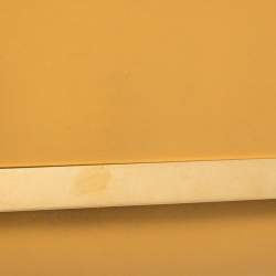 Pre Owned Fendi Mustard Yellow Leather Chain Clutch