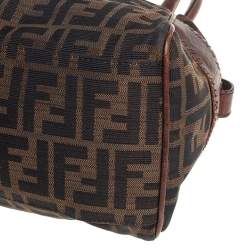 Pre Owned Fendi Tobacco Zucca Canvas and Leather Small Chef De Jour Bag