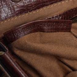 Pre Owned Fendi Tobacco Zucca Canvas and Leather Small Chef De Jour Bag