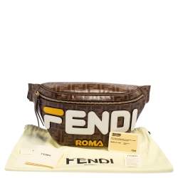 Fendi Brown Zucca Coated Canvas Spalmati Mania Belt Bag