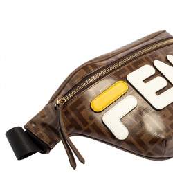 Fendi Brown Zucca Coated Canvas Spalmati Mania Belt Bag