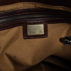 Pre Owned Fendi Tobacco Zucca Canvas and Leather Medium Chef De Jour Tote