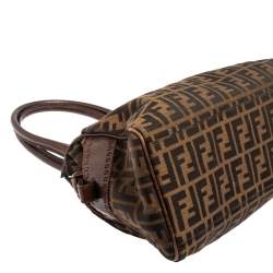 Pre Owned Fendi Tobacco Zucca Canvas and Leather Medium Chef De Jour Tote