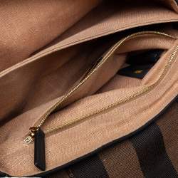 مملوكة مسبقًا Fendi Black Croc Embossed Leather and Leather Claudia Shoulder Bag