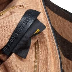 Fendi Black Croc Embossed Leather and Leather Claudia Shoulder Bag
