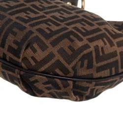 Pre Owned Fendi Tobacco Zucca Canvas and Leather Chef Chain Hobo