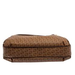 Pre Owned Fendi Brown Zucchino Coated Canvas and Leather Hobo