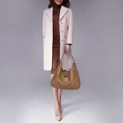 Pre Owned Fendi Brown Zucchino Coated Canvas and Leather Hobo