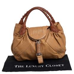 Pre Owned Fendi Tan/Brown Leather Spy Hobo