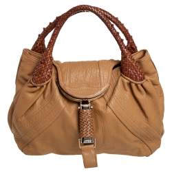 Pre Owned Fendi Tan/Brown Leather Spy Hobo