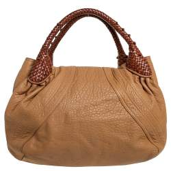 Pre Owned Fendi Tan/Brown Leather Spy Hobo