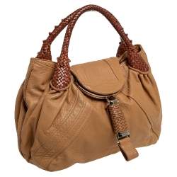 Pre Owned Fendi Tan/Brown Leather Spy Hobo