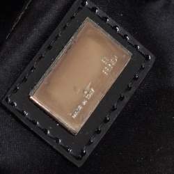 Pre Owned Fendi Silver/Black Patent Leather Crossword Clutch