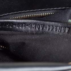 Pre Owned Fendi Black Leather Mini Studded Peekaboo Top Handle Bag