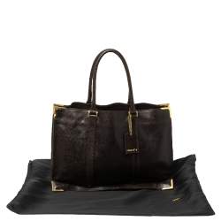 Pre Owned Fendi Dark Brown Dimpled Leather Classico No. 4 Tote