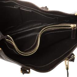 Pre Owned Fendi Dark Brown Dimpled Leather Classico No. 4 Tote