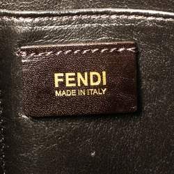 Pre Owned Fendi Dark Brown Dimpled Leather Classico No. 4 Tote