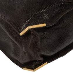 Pre Owned Fendi Dark Brown Dimpled Leather Classico No. 4 Tote