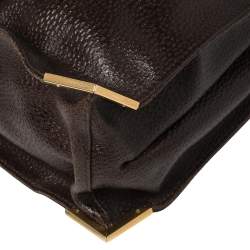 Pre Owned Fendi Dark Brown Dimpled Leather Classico No. 4 Tote