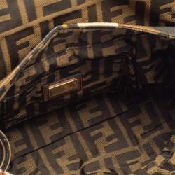 Pre Owned Fendi Multicolor Striped Fabric and Leather Limited Edition Chef Flap Bag 