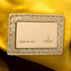 Pre Owned Fendi Gold Iridescent Textured Leather Limited Edition 9/10 Spy Embellished Bag