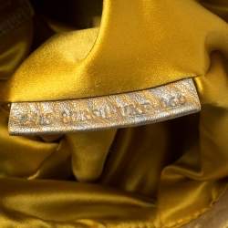 Pre Owned Fendi Gold Iridescent Textured Leather Limited Edition 9/10 Spy Embellished Bag