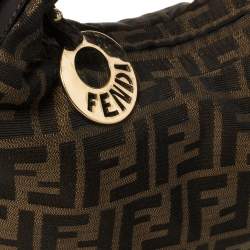 Pre Owned Fendi Tobacco Zucca Canvas and Leather Chef Chain Link Hobo