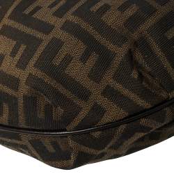 Pre Owned Fendi Tobacco Zucca Canvas and Leather Chef Chain Link Hobo