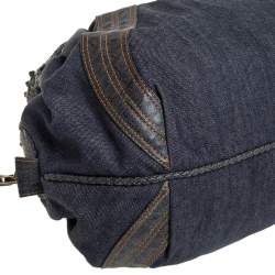 Pre Owned Fendi Blue Denim and Coated Fabric Baby Spy Bag