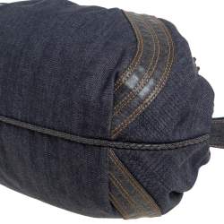 Pre Owned Fendi Blue Denim and Coated Fabric Baby Spy Bag