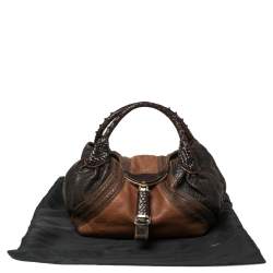 Pre Owned Fendi Brown Pebbled Leather Crispe Spy Bag 