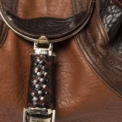 Pre Owned Fendi Brown Pebbled Leather Crispe Spy Bag 