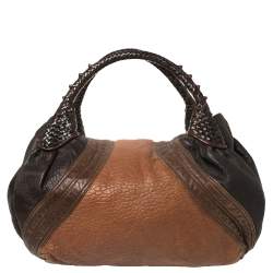 Pre Owned Fendi Brown Pebbled Leather Crispe Spy Bag 