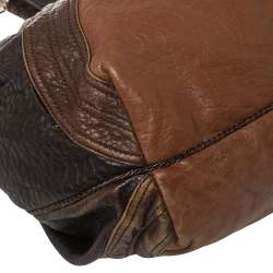 Pre Owned Fendi Brown Pebbled Leather Crispe Spy Bag 