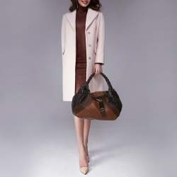 Pre Owned Fendi Brown Pebbled Leather Crispe Spy Bag 