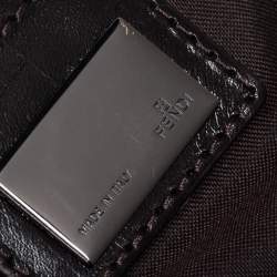 مملوكة مسبقًا حقيبة كتف فندي ماما فوريفر جلد وكانفاس زوكا بني