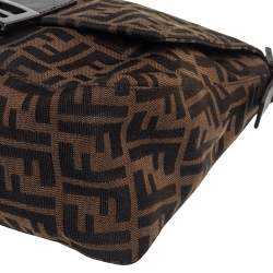 مملوكة مسبقًا حقيبة كتف فندي ماما فوريفر جلد وكانفاس زوكا بني