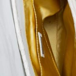 Pre Owned Fendi White Python Beads Embellished B Shoulder Bag