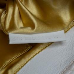 Pre Owned Fendi White Python Beads Embellished B Shoulder Bag