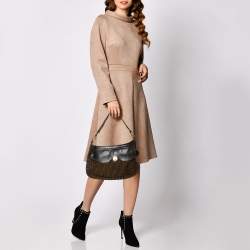 Pre Owned Fendi Tobacco Zucca Canvas and Leather Mille Feuille Hobo