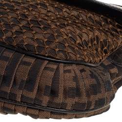 Pre Owned Fendi Tobacco Zucca Canvas and Leather Mille Feuille Hobo