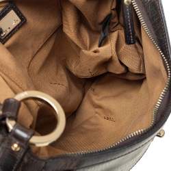 Pre Owned Fendi Tobacco Zucca Canvas and Leather Mille Feuille Hobo