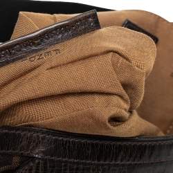 Pre Owned Fendi Tobacco Zucca Canvas and Leather Mille Feuille Hobo