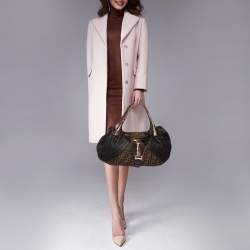 Pre Owned Fendi Tobacco Zucca Canvas and Leather Spy Bag