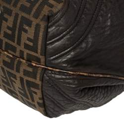 Pre Owned Fendi Tobacco Zucca Canvas and Leather Spy Bag