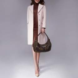 Pre Owned Fendi Tobacco Zucca Canvas and Leather Hobo