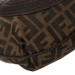 Pre Owned Fendi Tobacco Zucca Canvas and Leather Hobo